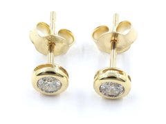 Pendientes de oro amarillo de 14 quilates con diamantes