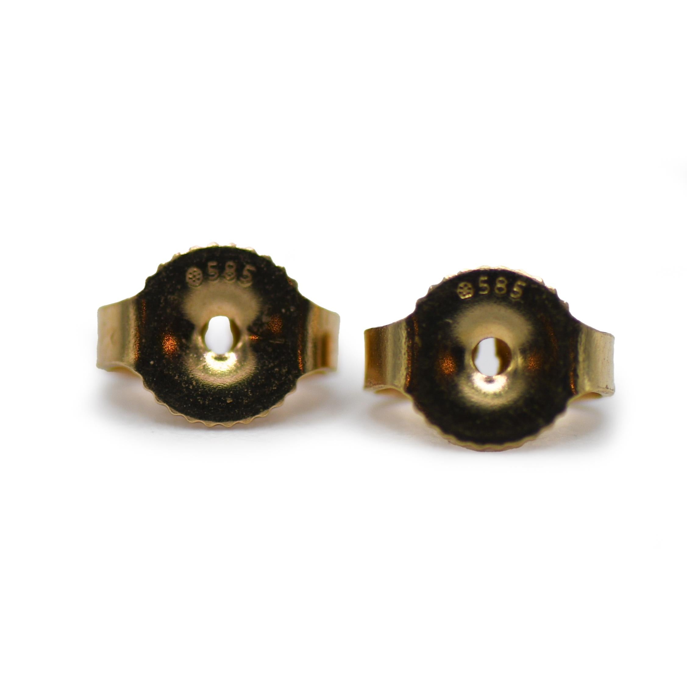 14K Yellow Gold Diamond Stud Earrings For Sale 3