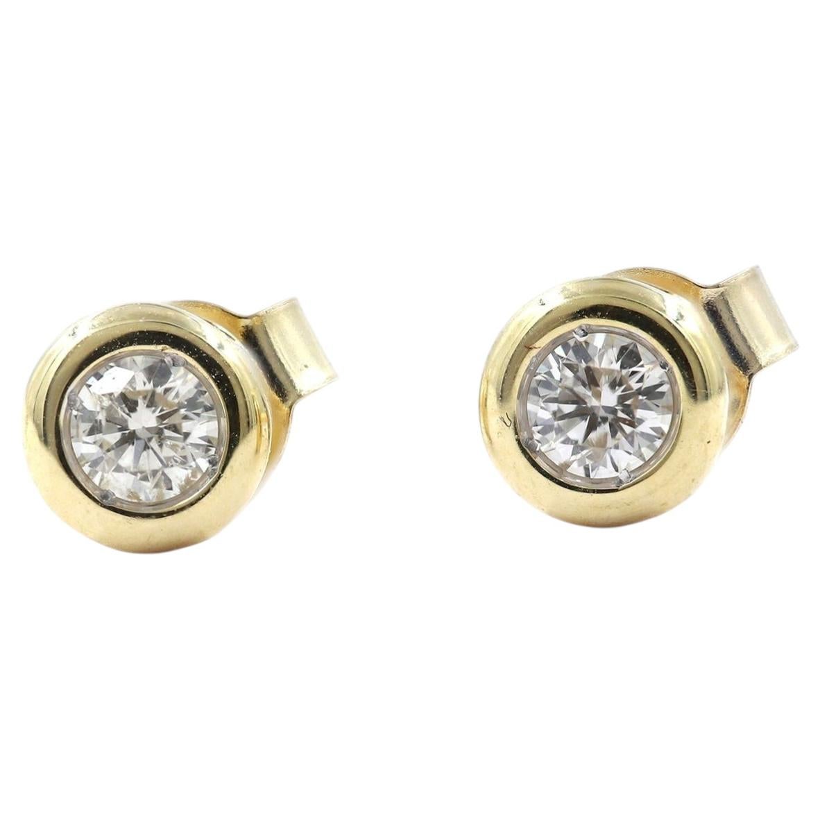 Orecchini con diamante in oro giallo 14K
