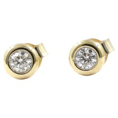 Pendientes de oro amarillo de 14 quilates con diamantes