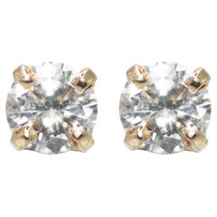 Retro 14K Yellow Gold Diamond Stud Earrings