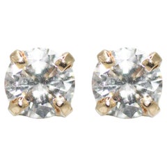 14K Yellow Gold Diamond Stud Earrings