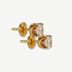 Pendientes de oro amarillo de 14 quilates con diamantes y fornitura La Pousette 1,20 ct