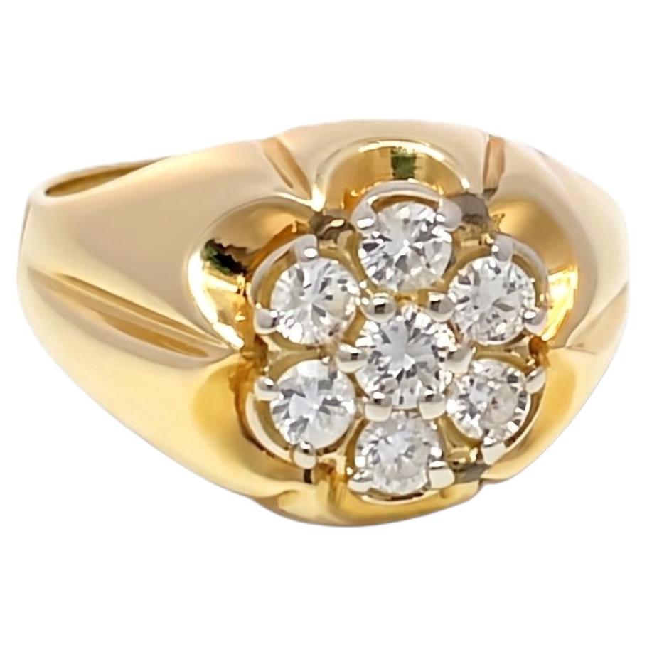 14k Yellow Gold Fancy Gypsy Band Ring with 0.40ct Diamonds, Size 8.5