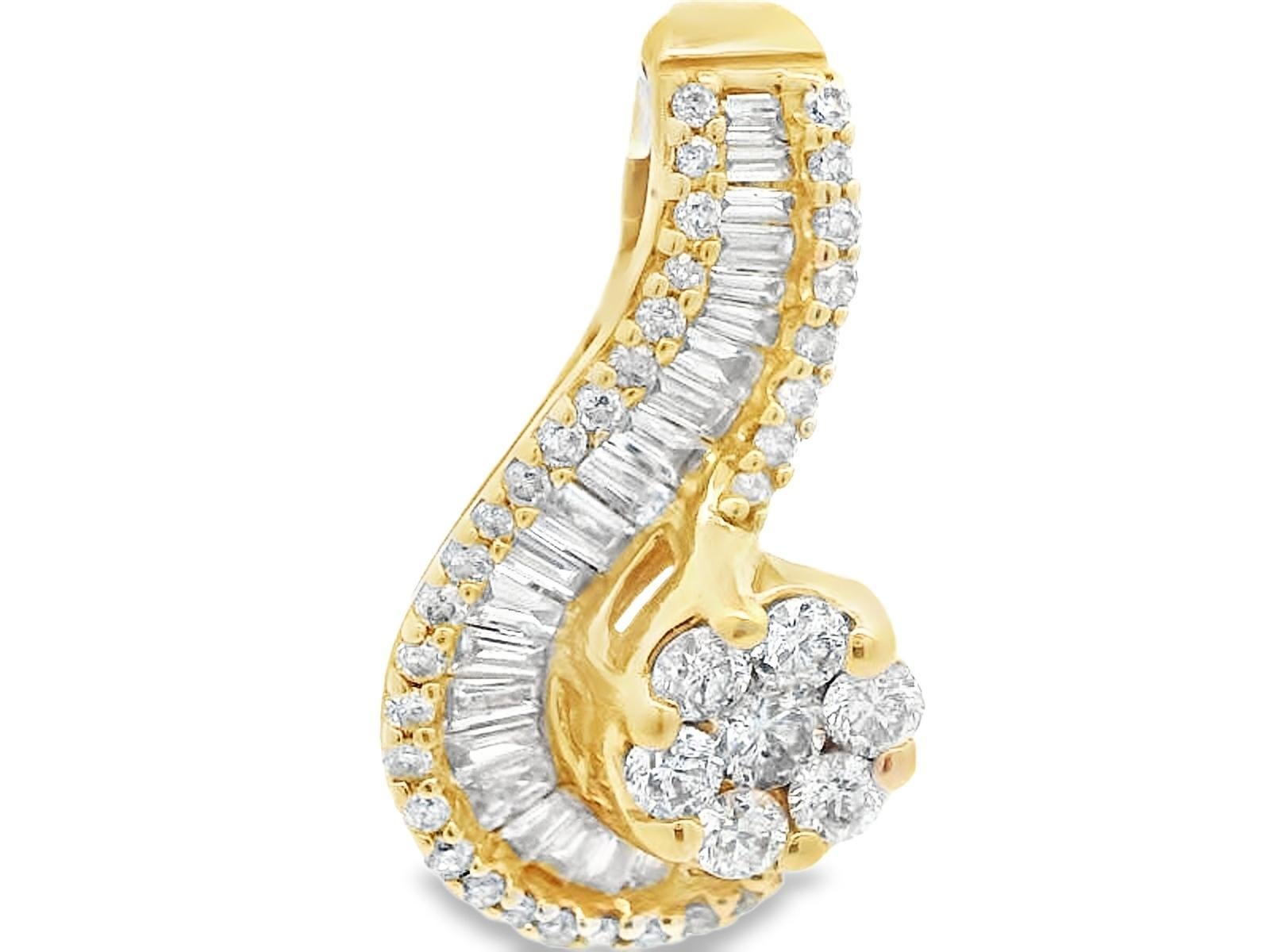 Pendentif tourbillon en or jaune 14k avec diamants Bon état - En vente à Lexington, KY