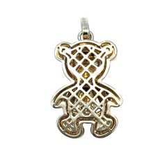 14K Yellow Gold Diamond Teddy Bear Pendant