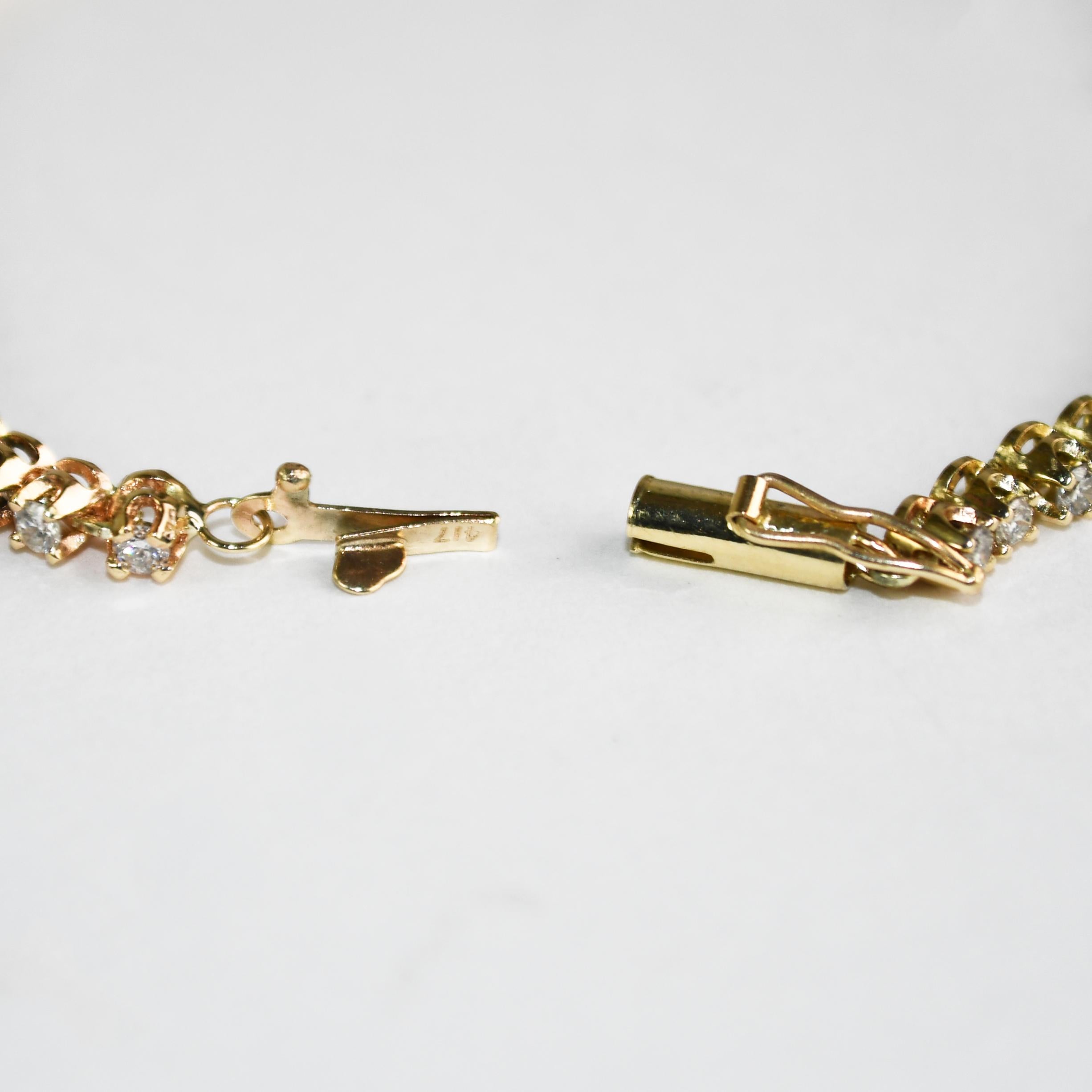 14K Gelbgold Diamant-Tennisarmband 1,50 Karat (Rundschliff)