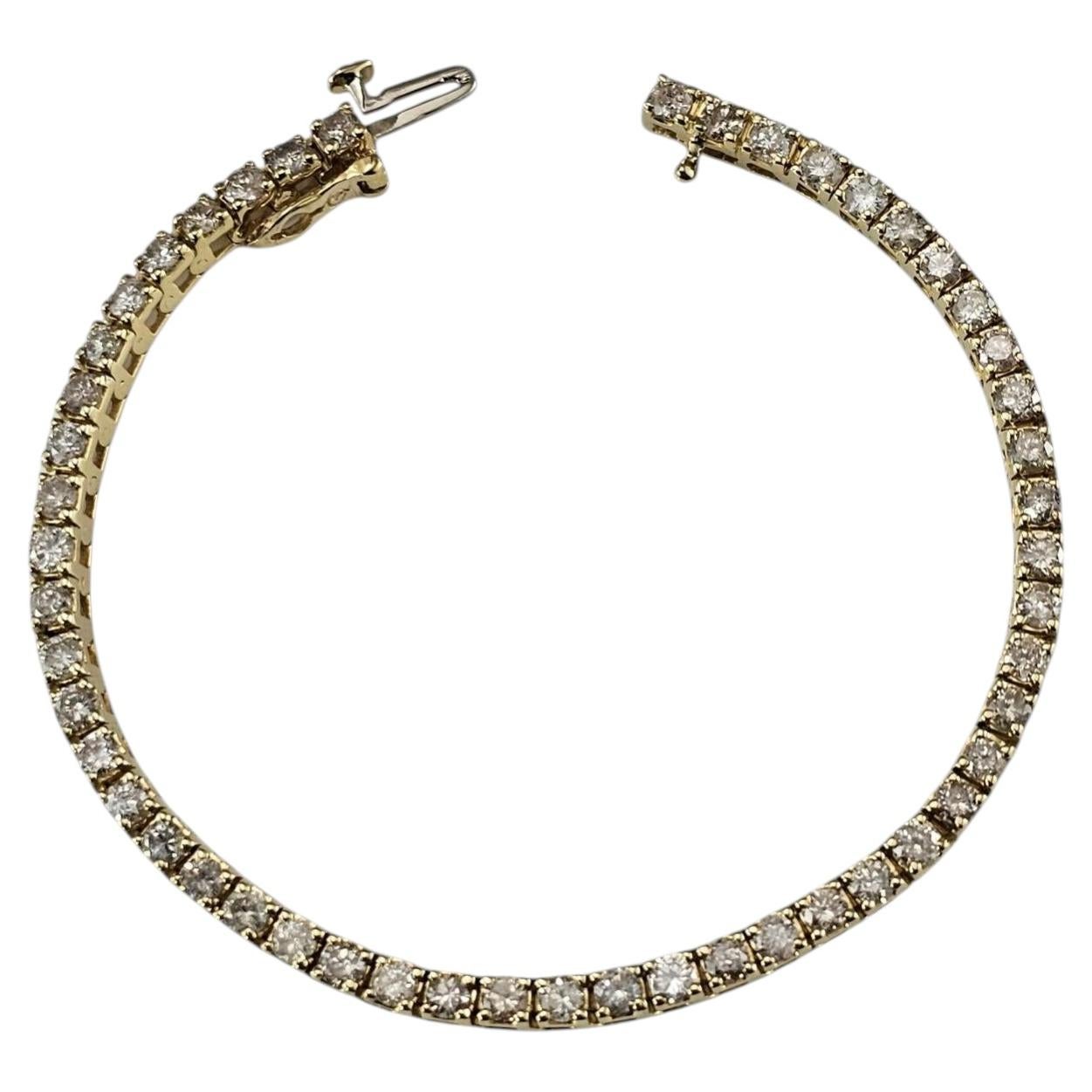 14K Yellow Gold Diamond Tennis Bracelet #24988 For Sale