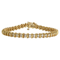 Bracelet tennis en or jaune 14 carats avec diamants de 2,50 carats