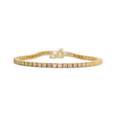 Bracciale Tennis con diamanti in oro giallo 14K 3.0 ct, 11.3g