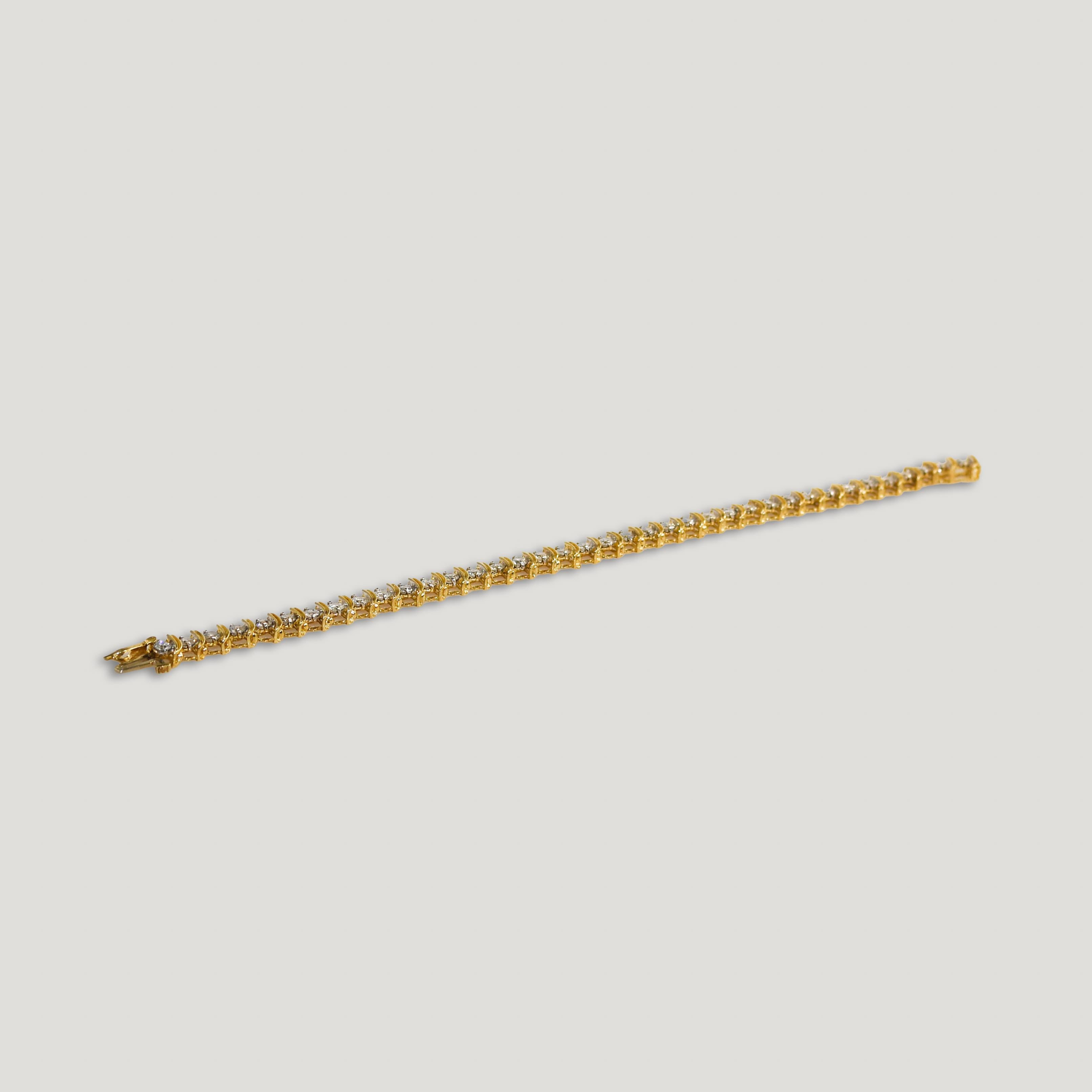 14k Yellow Gold Diamond Tennis Bracelet 3.00ct, 7 1/4 Inch 3