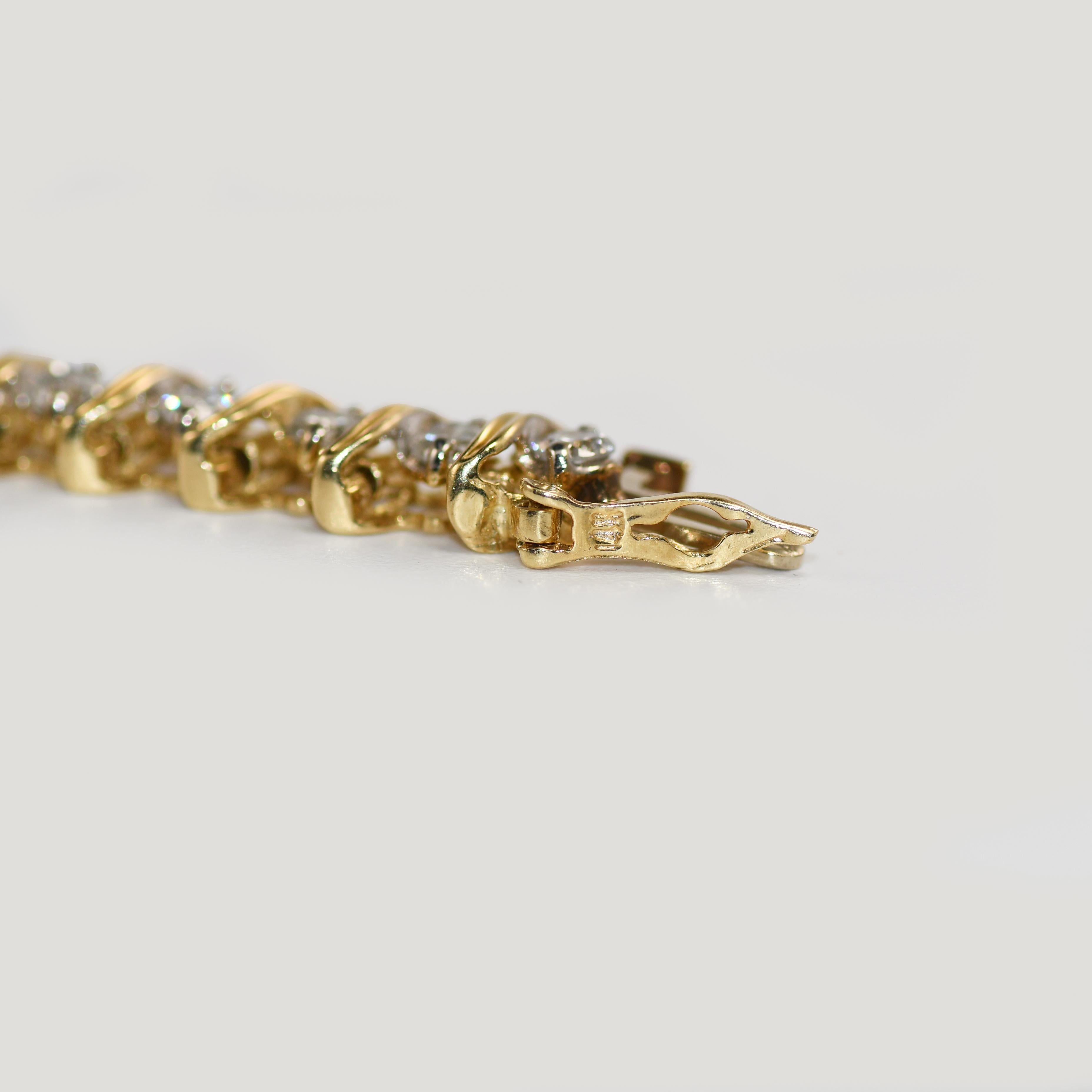 14k Yellow Gold Diamond Tennis Bracelet 3.00ct, 7 1/4 Inch 4