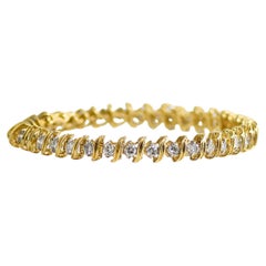 14k Yellow Gold Diamond Tennis Bracelet 3.00ct, 7 1/4 Inch