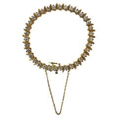 Bracciale tennis con diamanti in oro giallo 14K 4,00ct