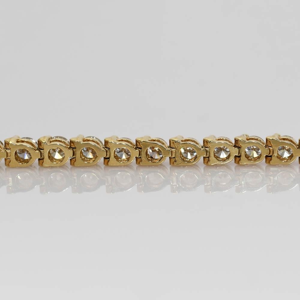 Women's or Men's 14k Yellow Gold Diamond Tennis Bracelet 6.50tdw, 14.4g For Sale