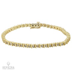 14k Gelbgold Diamant-Tennisarmband