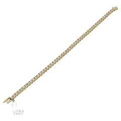 14k Yellow Gold Diamond Tennis Bracelet 