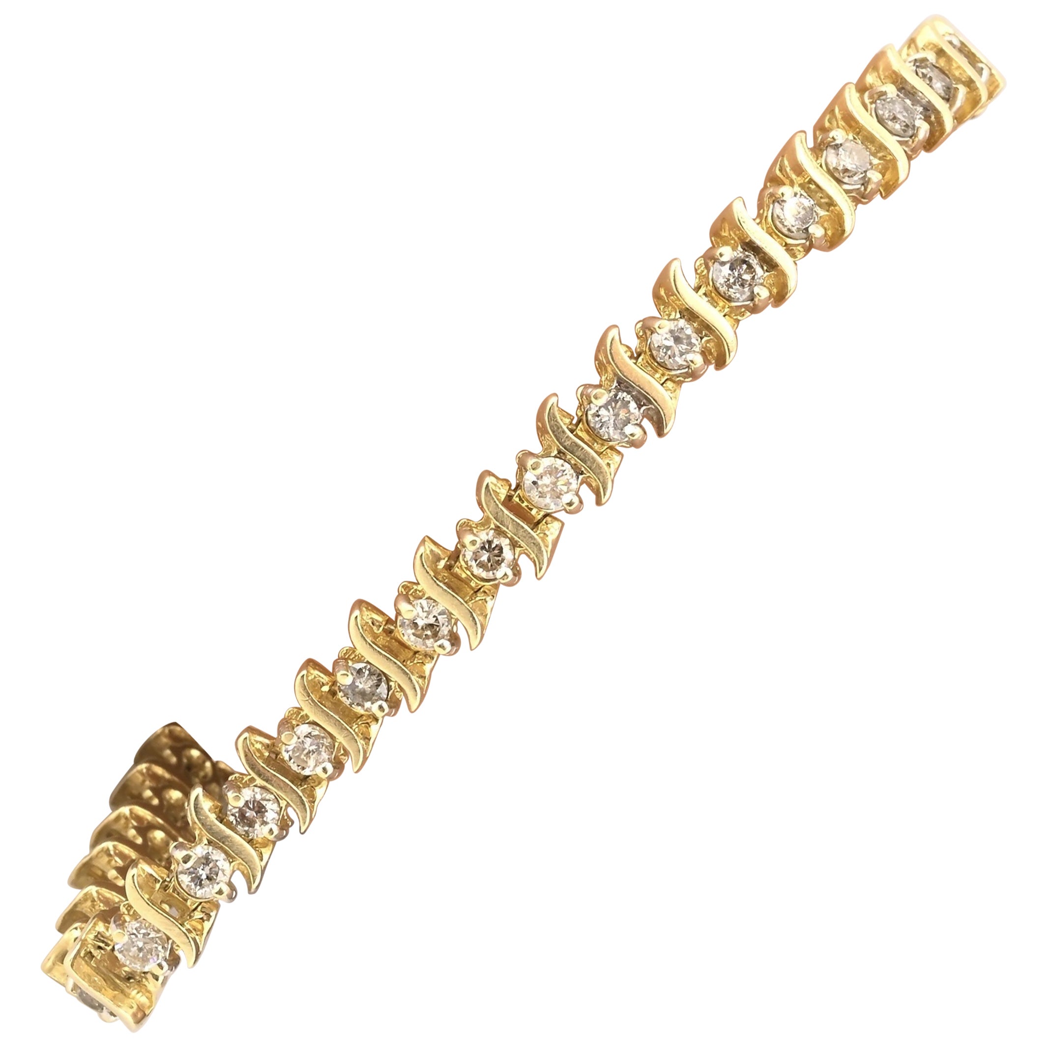 Pulsera de tenis de oro amarillo de 14 quilates con diamantes - 16.20g - ~2,65-2,80ct Diamantes Naturales