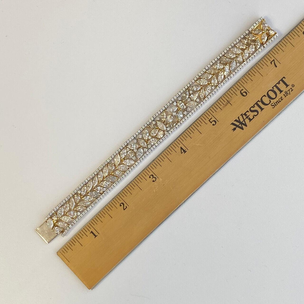 da uomo o donna oro giallo 14K  Bracciale tennis con diamanti bianchi e gialli 27,29 carati in vendita