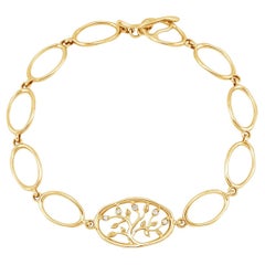 14k Gelbgold Diamant Baum des Lebens Talisman Armband