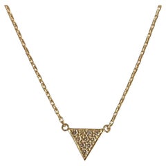 14k Yellow Gold Diamond Triangle Pendant