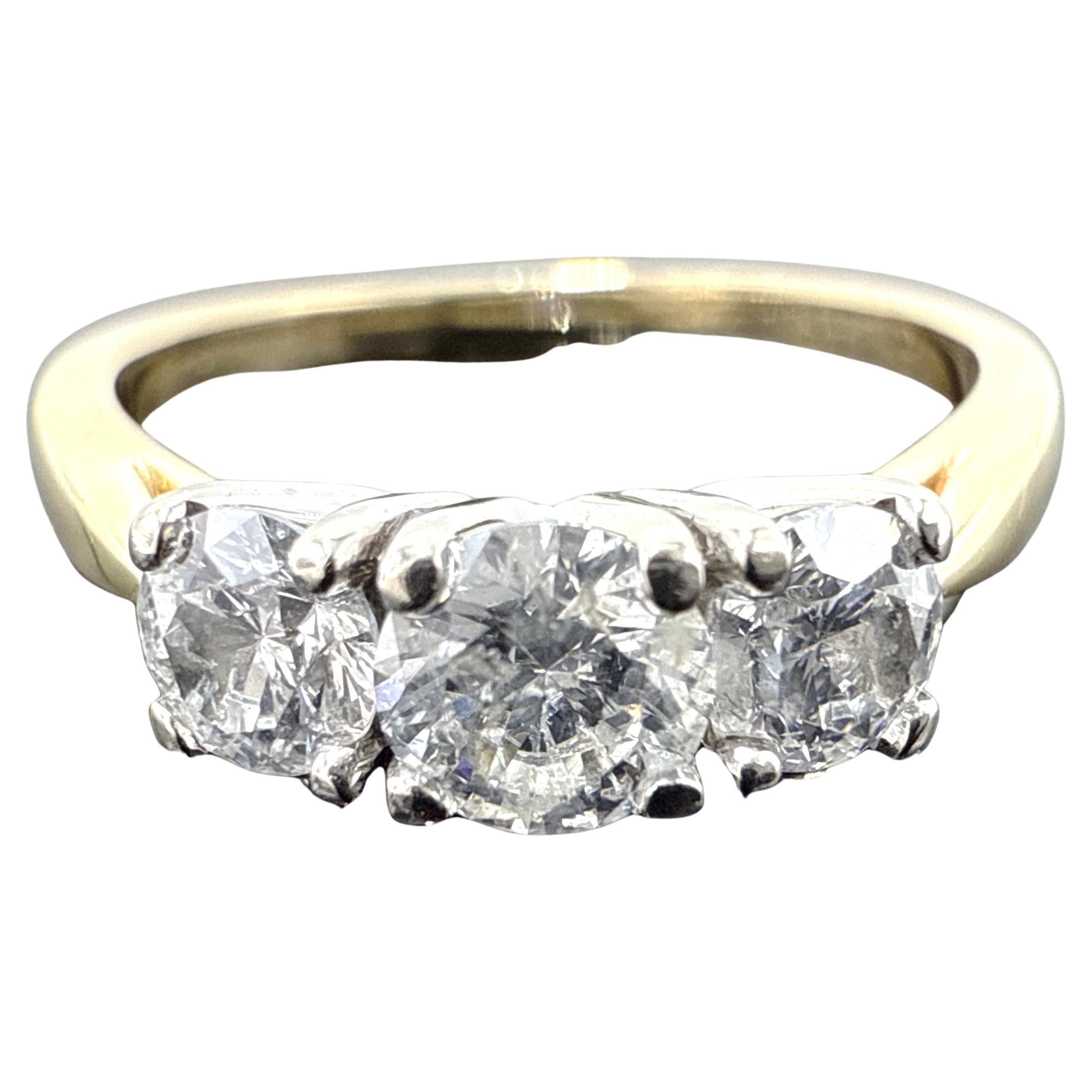14K Yellow Gold Diamond “Trinity” Ring – 0.715 Total Carat Weight
