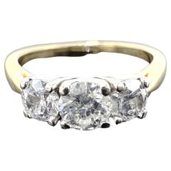 14K Yellow Gold Diamond “Trinity” Ring – 0.715 Total Carat Weight