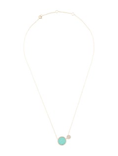 14K Yellow Gold Diamond & Turquoise Star Necklace for Her
