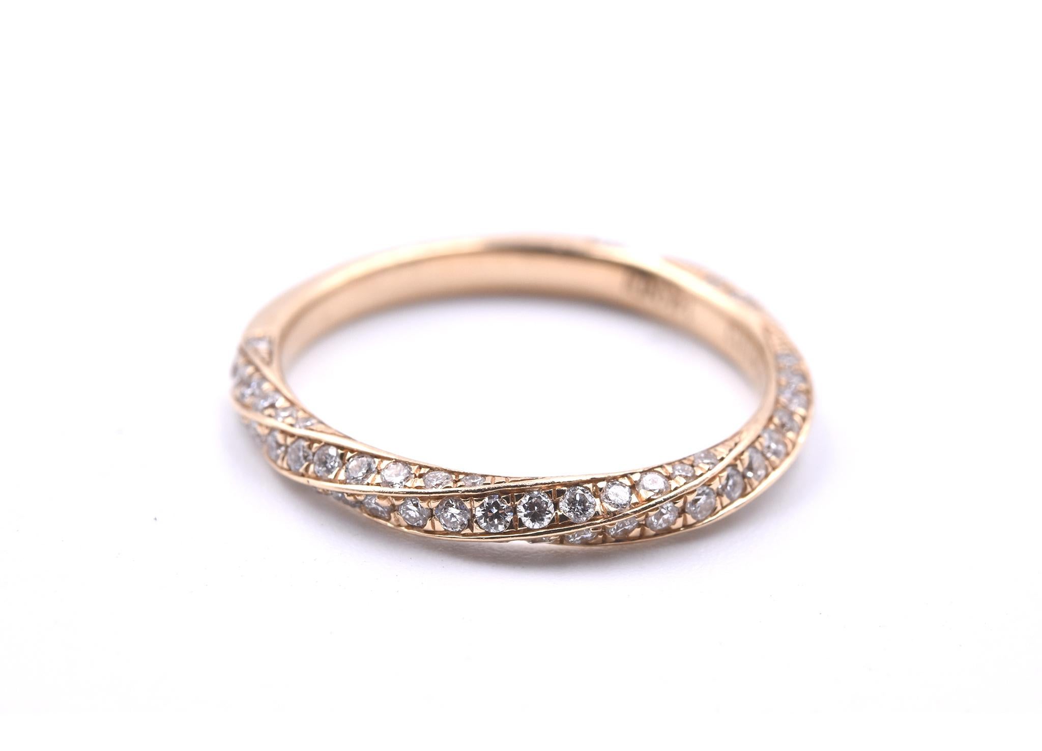 Designer: custom design
Material: 14k yellow gold
Diamonds: round brilliant cut =0.55cttw
Color: G
Clarity: VS
Ring size: 6 ½ (please allow two additional shipping days for sizing requests)
Dimensions: ring is approximately 2.60mm wide
Weight: 2.08