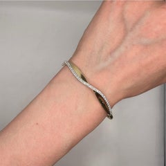 14K Yellow Gold Diamond Wave Bangle Bracelet – 0.69ct Diamonds DC-BNG14607-8