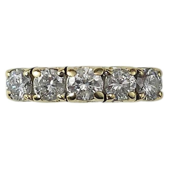 14K Yellow Gold Diamond Wedding Anniversary Band Ring Size 5.75 #23793