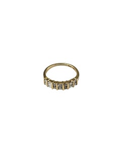 Bague d'anniversaire de mariage en or jaune 14 carats sertie de diamants, taille 6 #25496