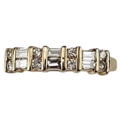 Bague d'anniversaire de mariage en or jaune 14 carats sertie de diamants, taille 6 #25496