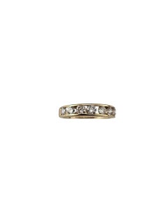 14K Yellow Gold Diamond Wedding Anniversary Band Ring Size 6.5 #23791