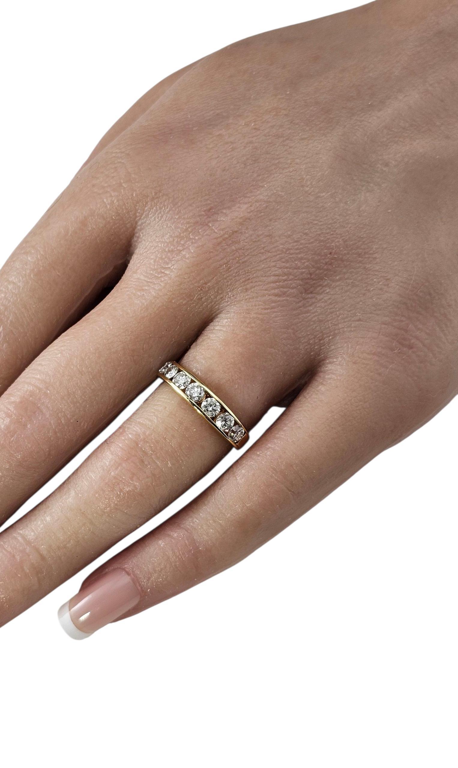 Anneau d'anniversaire en or jaune 14K avec diamant Taille 6.5 #23791 en vente 1