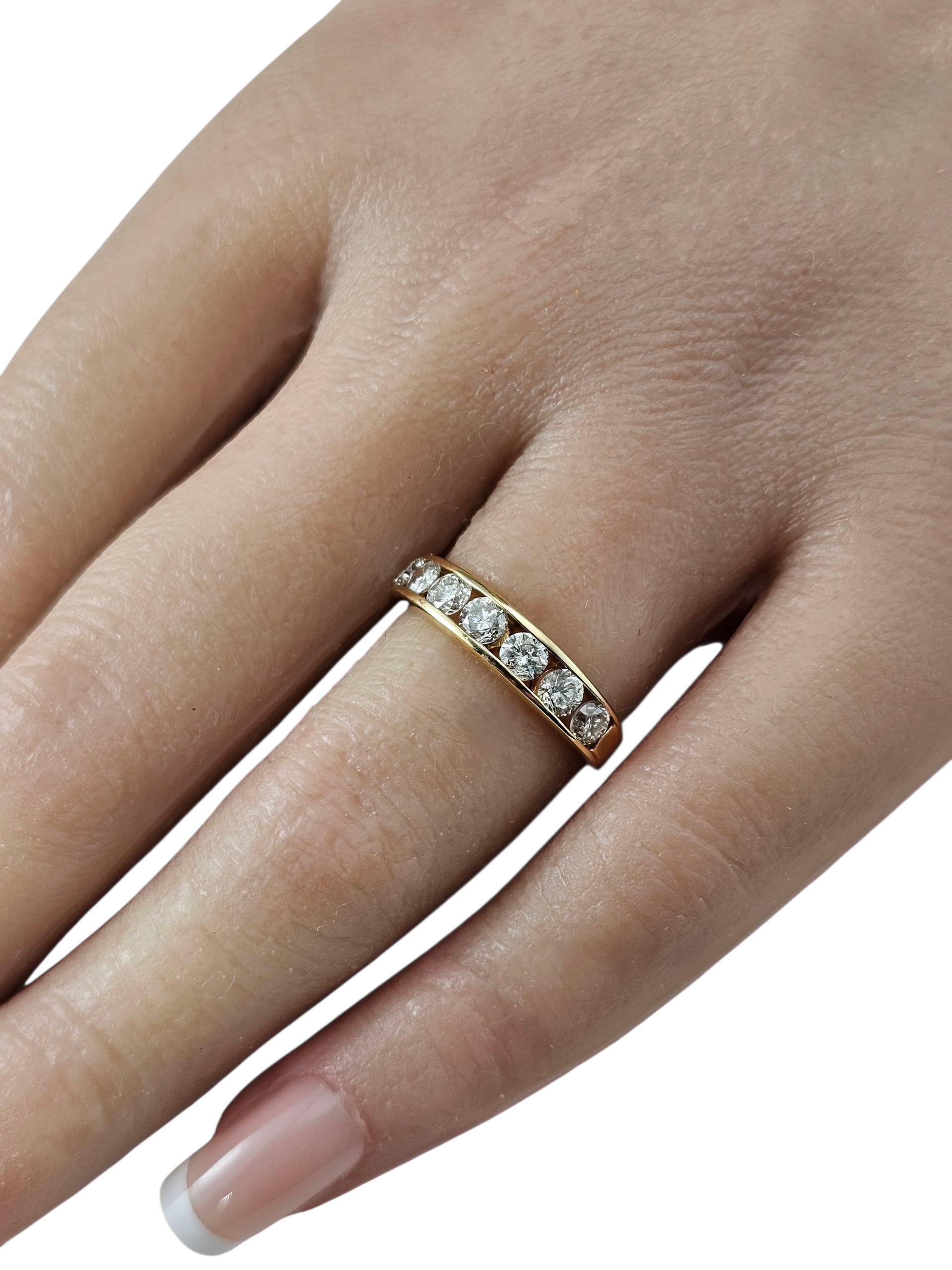 Anneau d'anniversaire en or jaune 14K avec diamant Taille 6.5 #23791 en vente 2