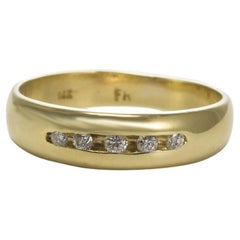 14K Yellow Gold Diamond Wedding Band 0.10ct