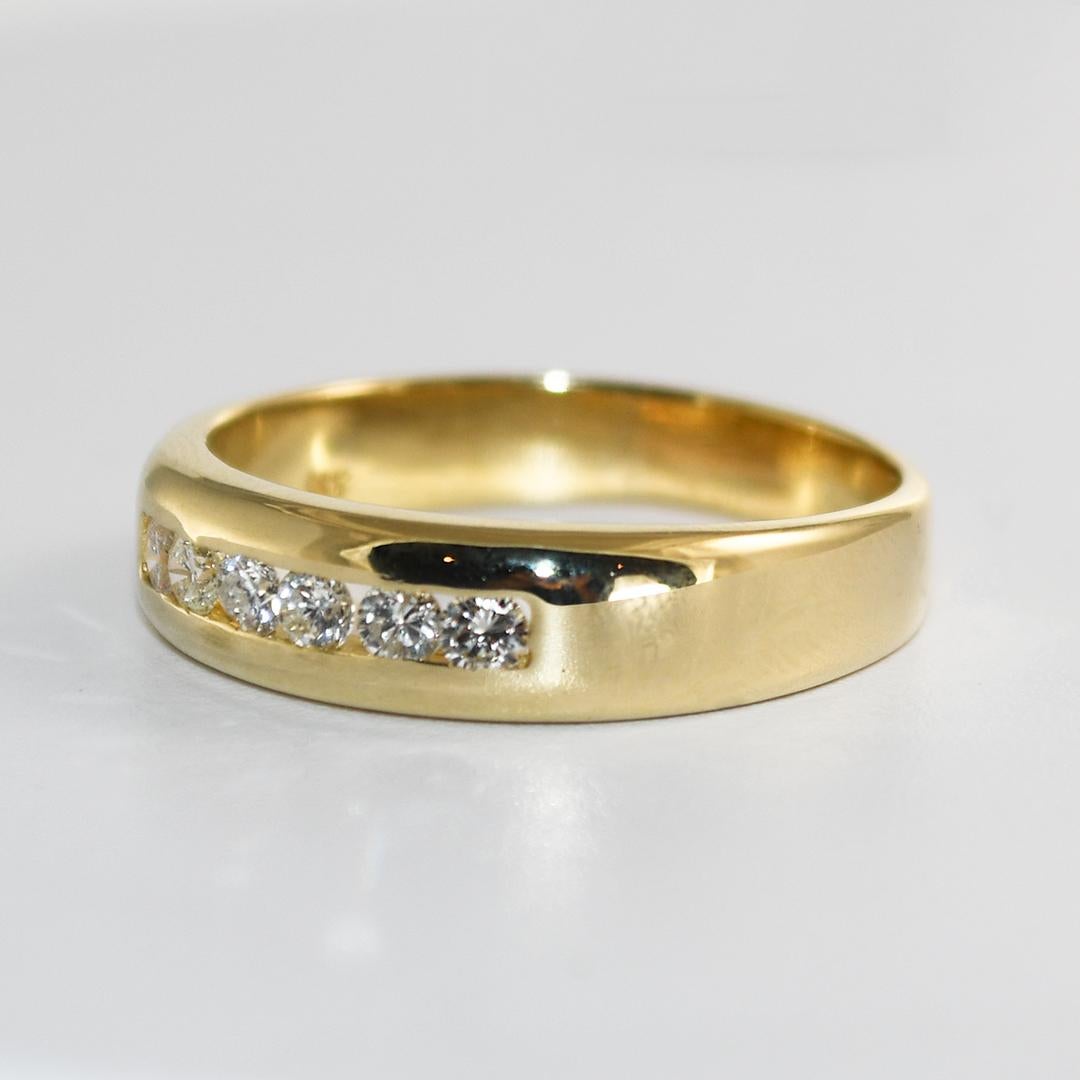 14K Yellow Gold Diamond Wedding Band 0.50ct For Sale 1