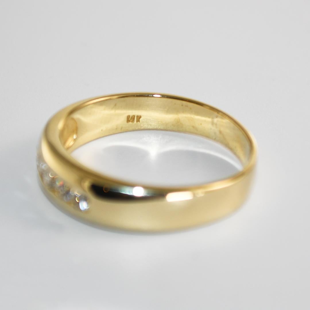 14K Yellow Gold Diamond Wedding Band 0.50ct For Sale 2