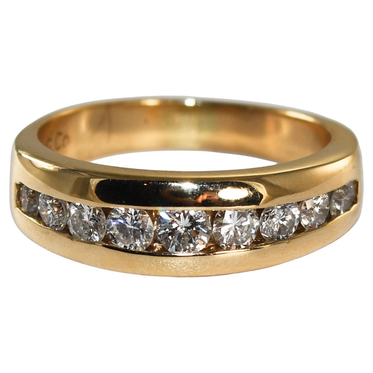 14K Yellow Gold Diamond Wedding Band 0.50ct