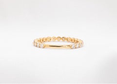 14k Yellow Gold Diamond Wedding Band 0.55 Carat Total