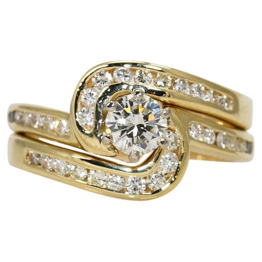 14K Yellow Gold Diamond Wedding Ring, .85 Tdw, 6.5g