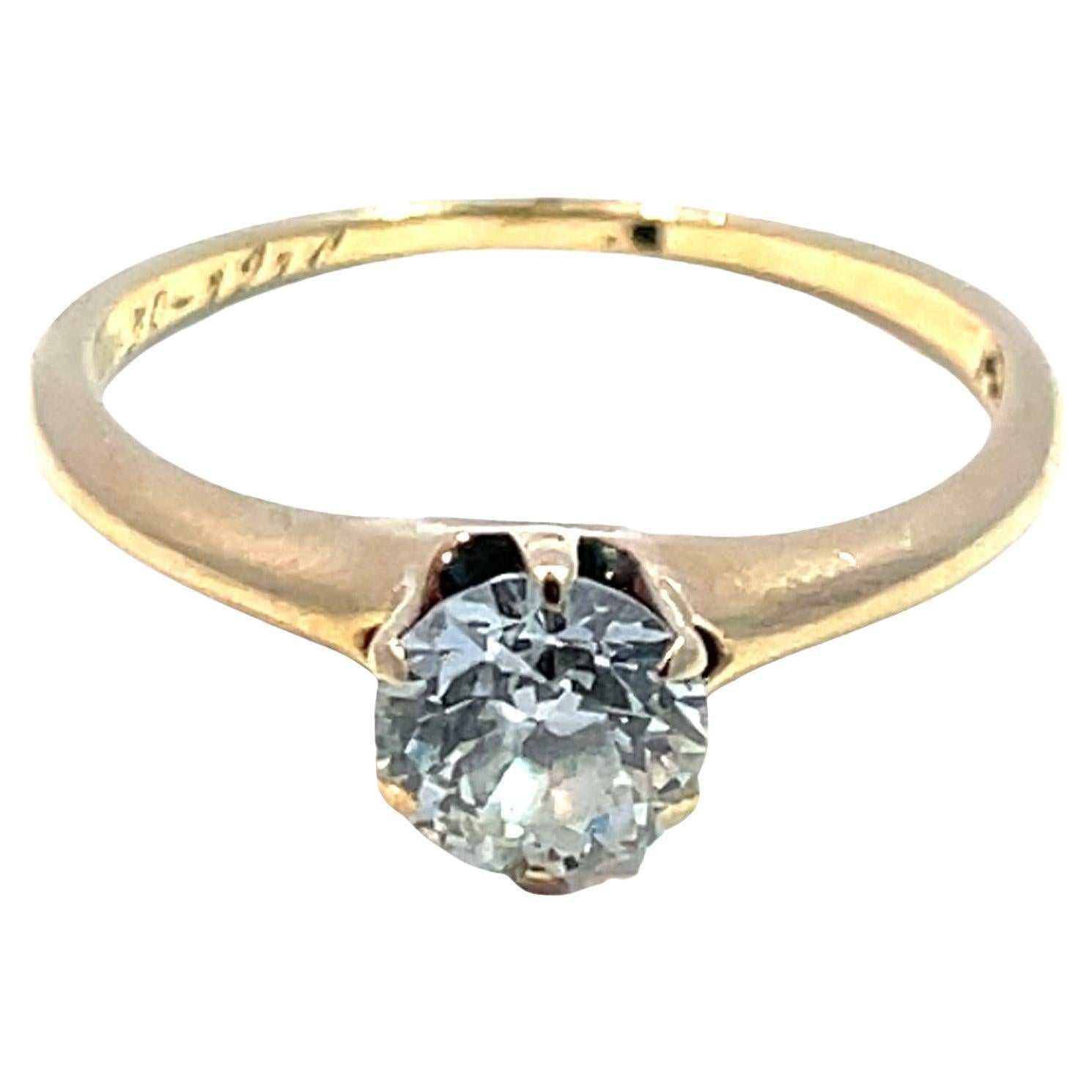 14k Yellow Gold Diamond Wedding Ring For Sale