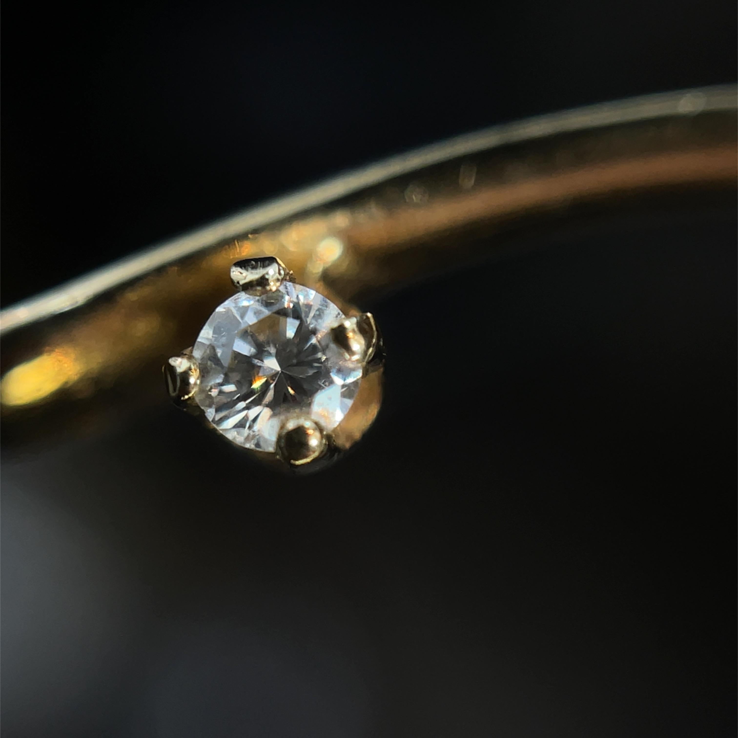 Women's or Men's 14k Yellow Gold Diamond Wishbone Pin For Sale