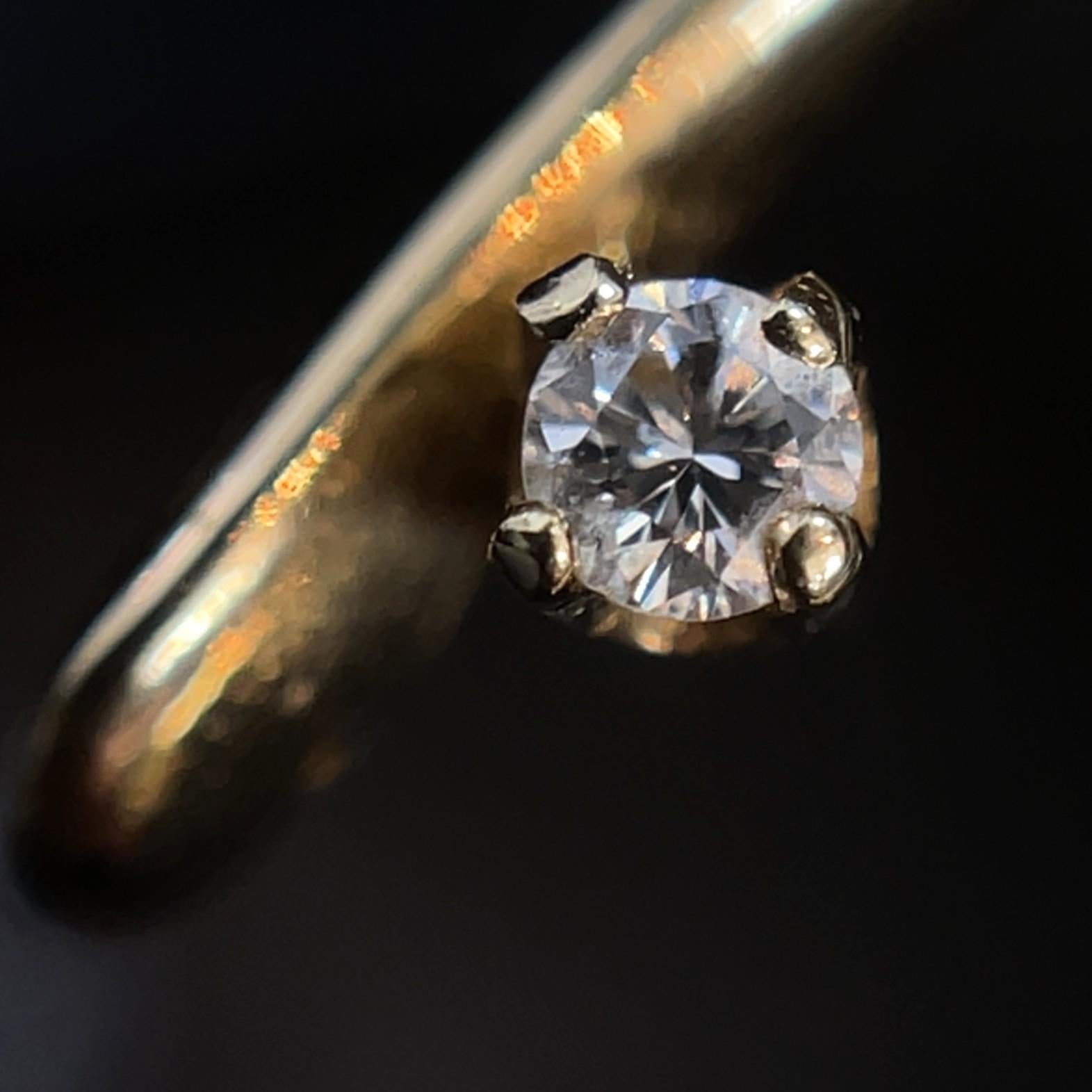 14k Yellow Gold Diamond Wishbone Pin For Sale 1
