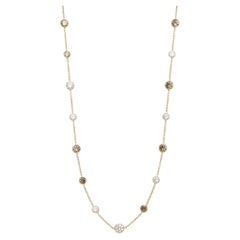 14k Yellow Gold Diamonds By The Yard Brown 16.15carets Diamond Necklace
