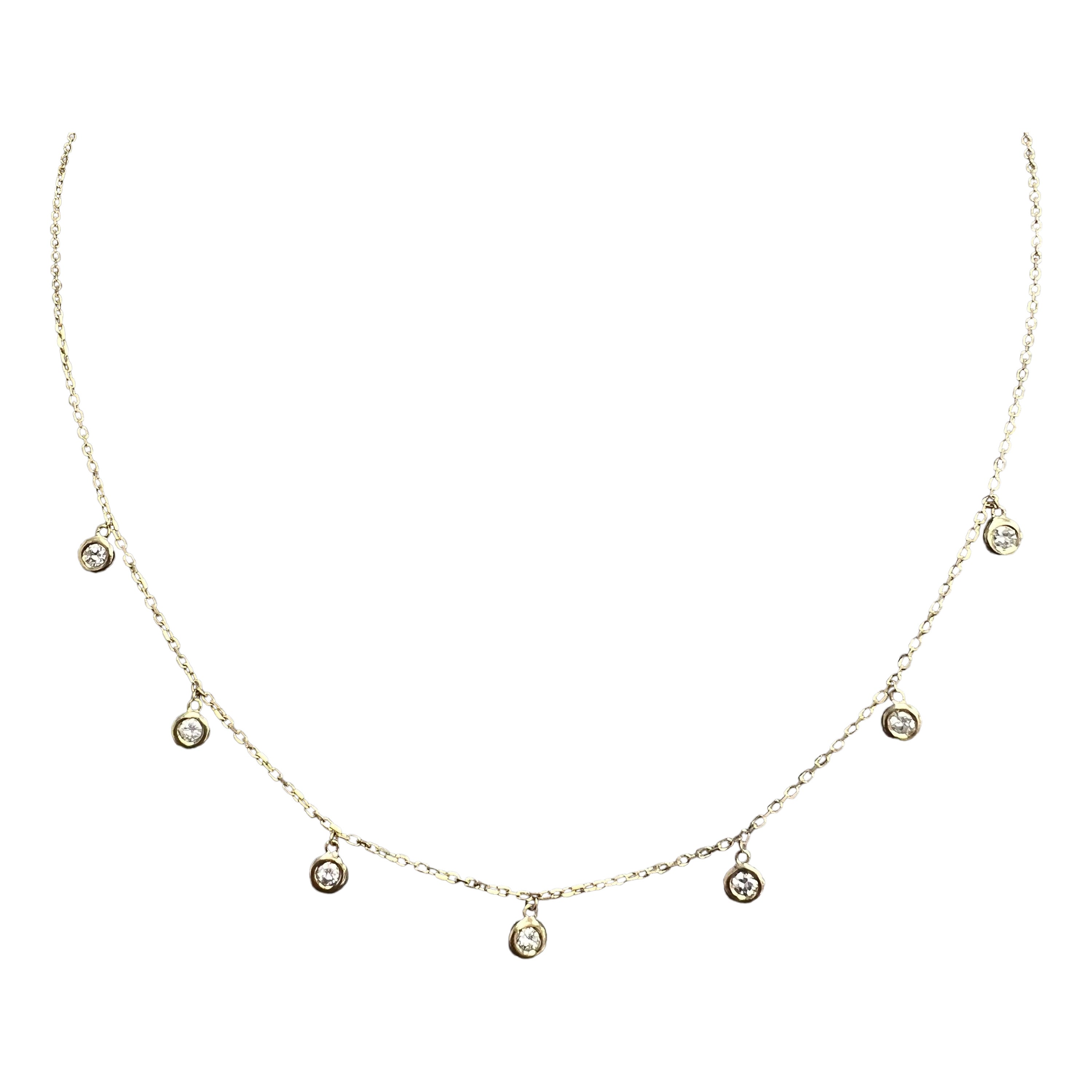 14K Gelbgold Diamanten durch die Yard-Kette mit 7 baumelnden natürlichen Diamanten.
Klassische Diamanten pro Yard Halskette/Kette mit einem besonderen Twist... Alle 7 Diamanten baumeln.
Natürliche Vollschliff-Diamanten 
14K Gelbgold
Anzahl der