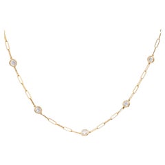 14k Yellow Gold Diamonds By The Yard Paperclip Necklace