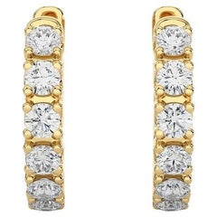 14K Yellow Gold Diamonds Huggie Earring -0.46 CTW