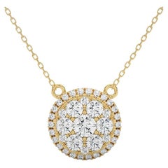 Collana a grappolo in oro giallo 14K con diamanti Moonlight -1 ctw